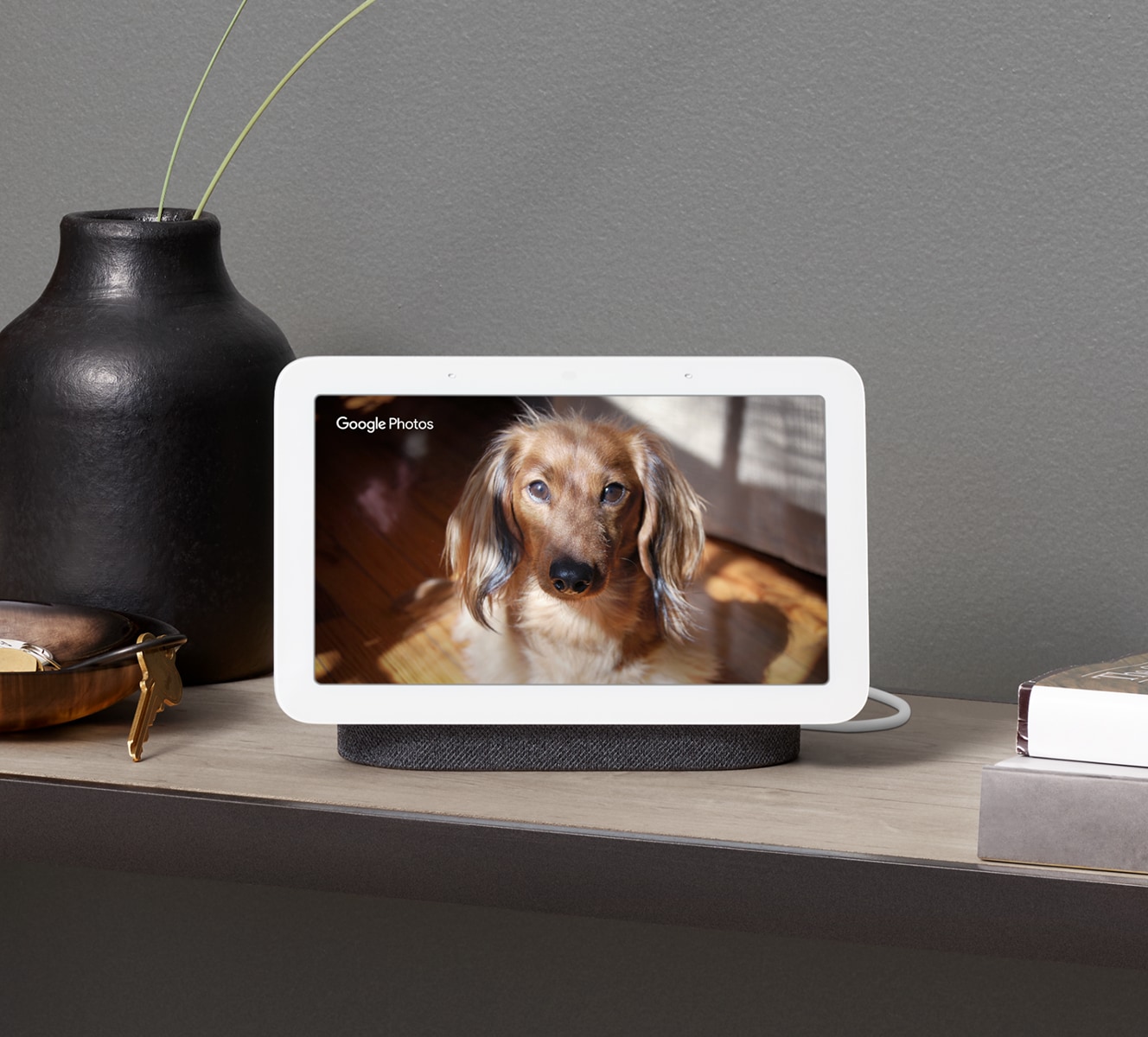 Google Nest Hub (2nd gen) on a kitchen counter Google Nest Hub (2nd gen) on a kitchen counter